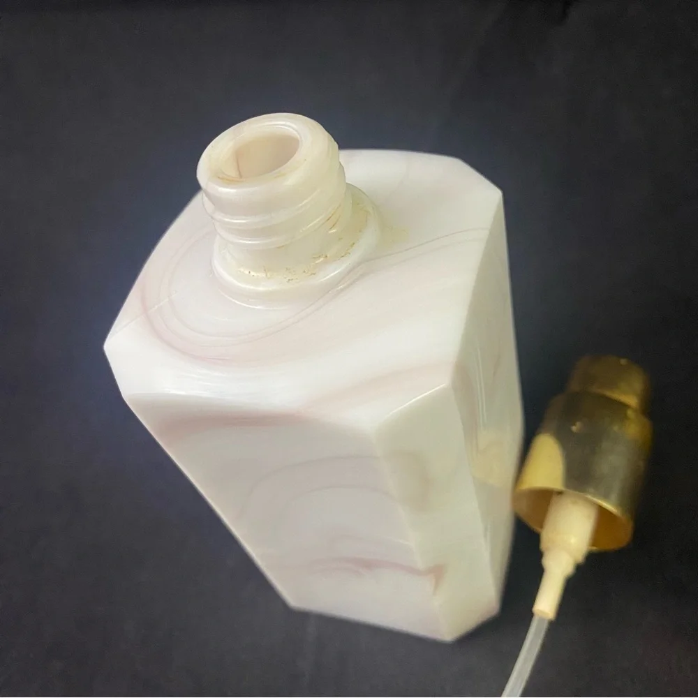 Vintage Empty Perfume Bottle Made In France Quartz or Marble Gold Cap
